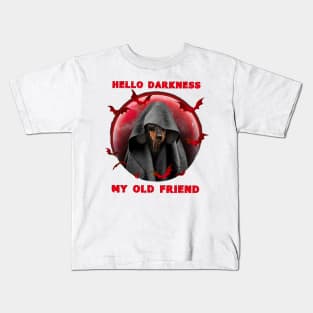 Hello Darkness My Old Friend Dachshund Dog halloween Kids T-Shirt